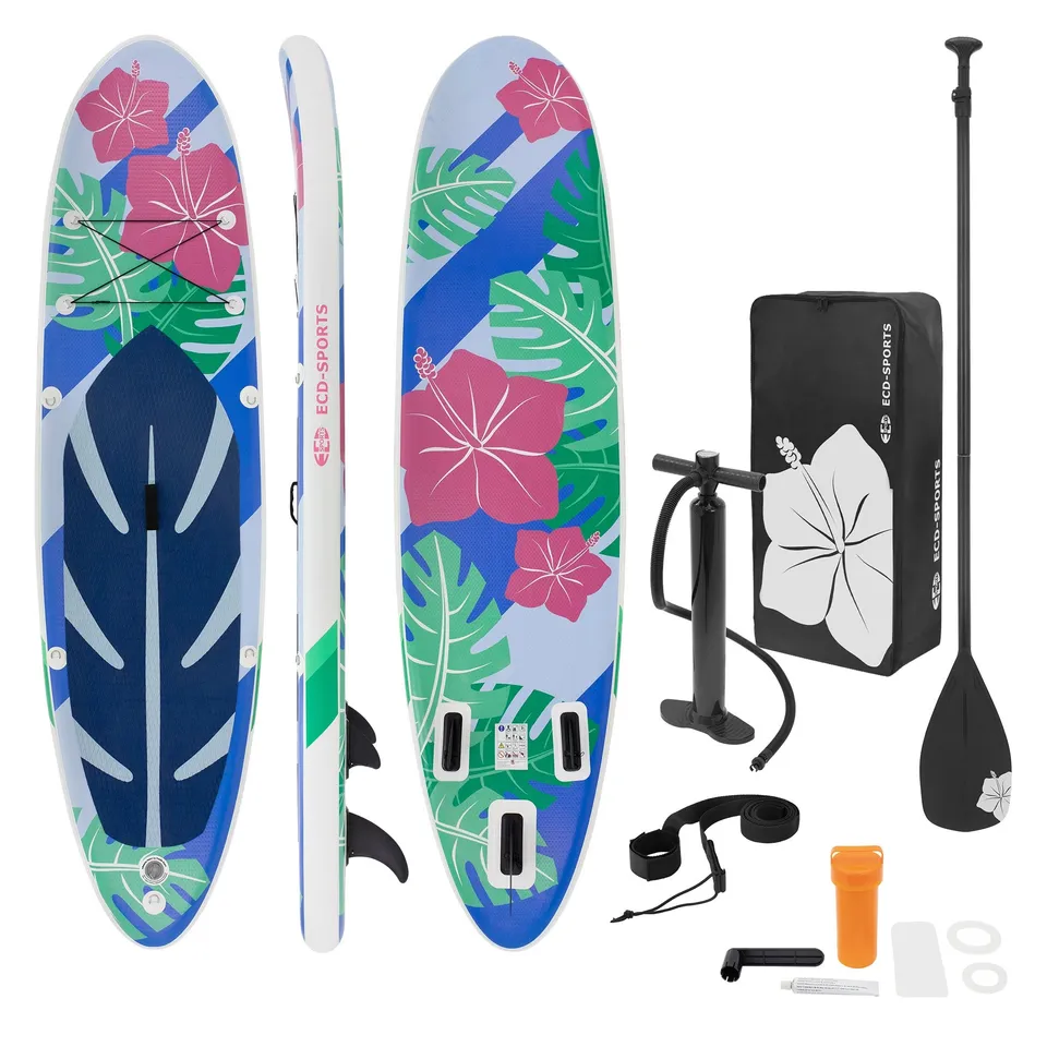 ECD Germany SUP Flowers paddle gonflable bleu 320 cm PVC