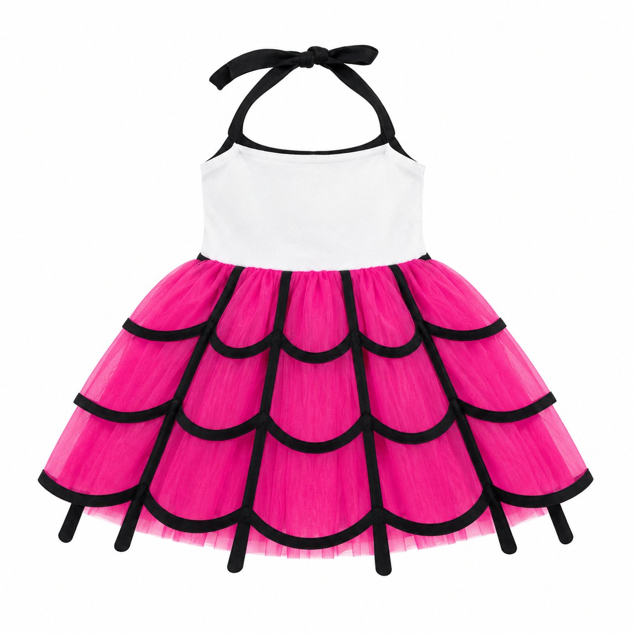 Jupon Halloween rose polyester 25 cm tutu déguisement fête