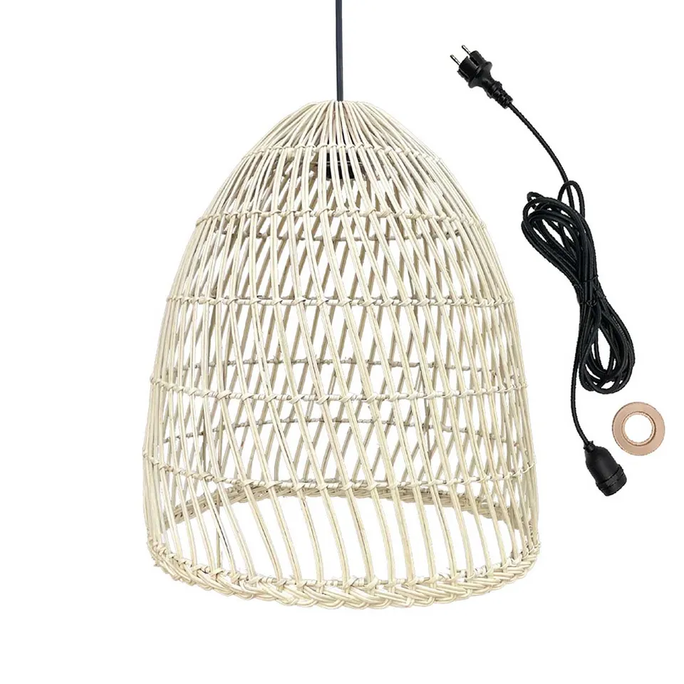 Red Deco Paulo Outdoor Cable suspension rotin 5m E27 bohème