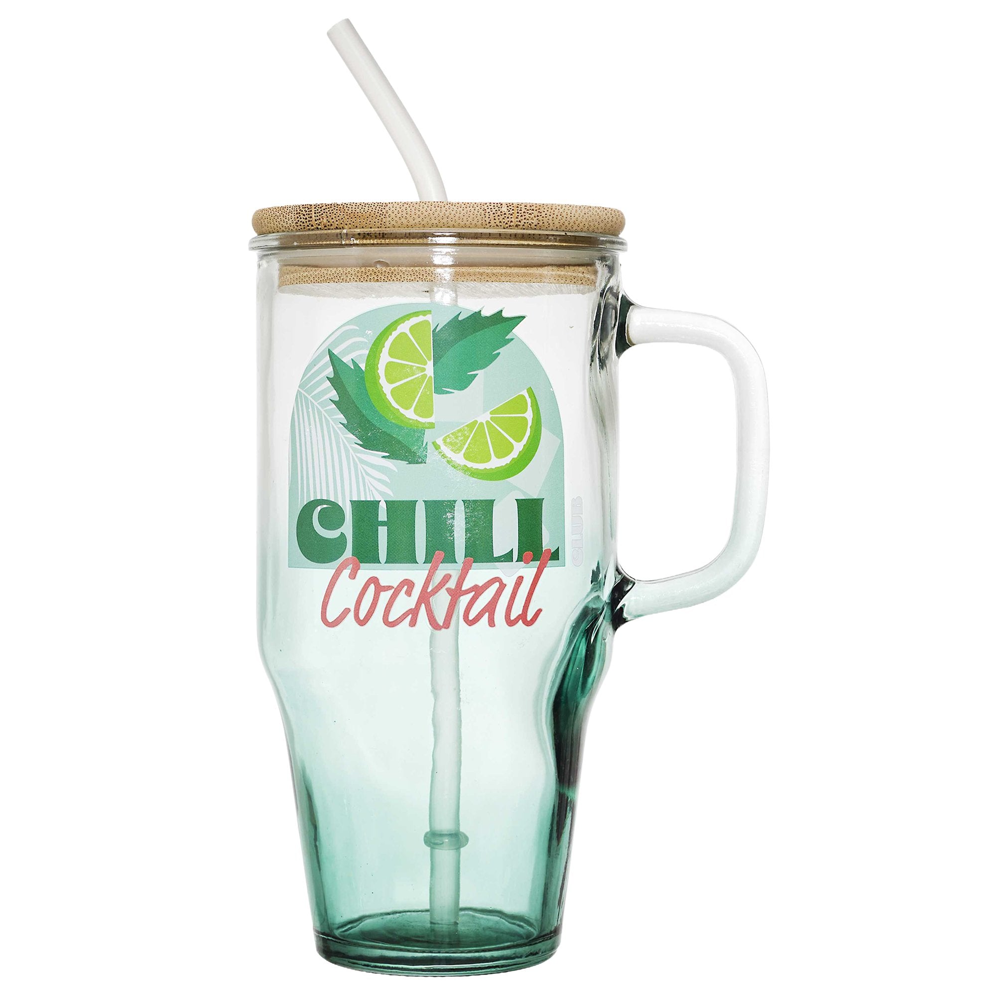 Stokomani Maison mug en verre 650ml paille message