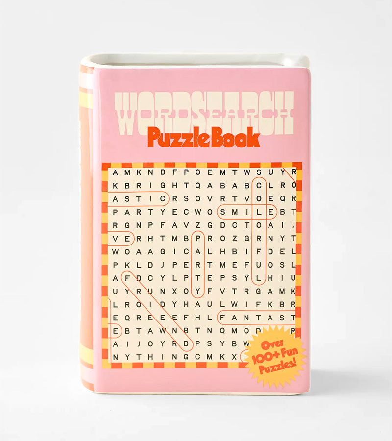 L'avant gardiste Livre Mots Mêlés vase livre fleurs