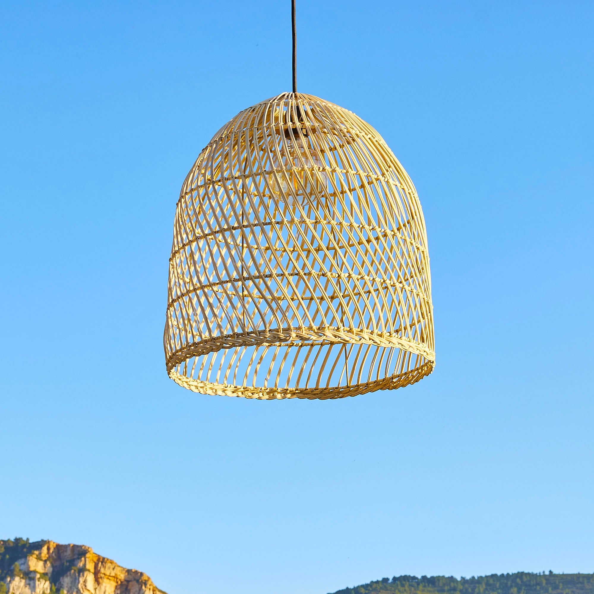 Red Deco Paulo Outdoor Cable suspension rotin 5m E27 bohème