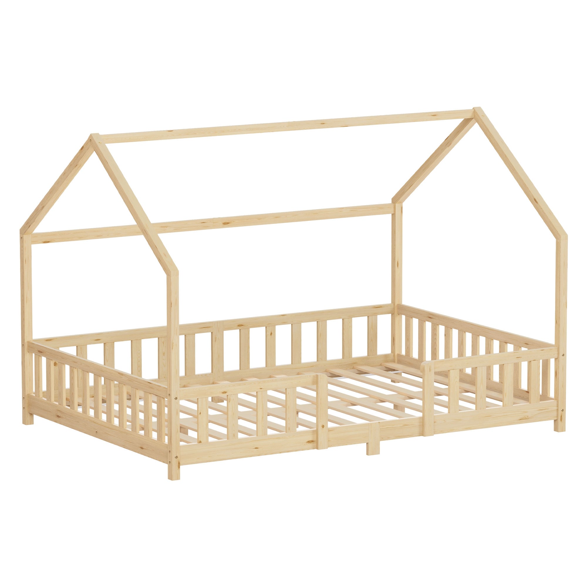 ECD Germany Kinder lit cabane pin nature 70x140 cm sans matelas