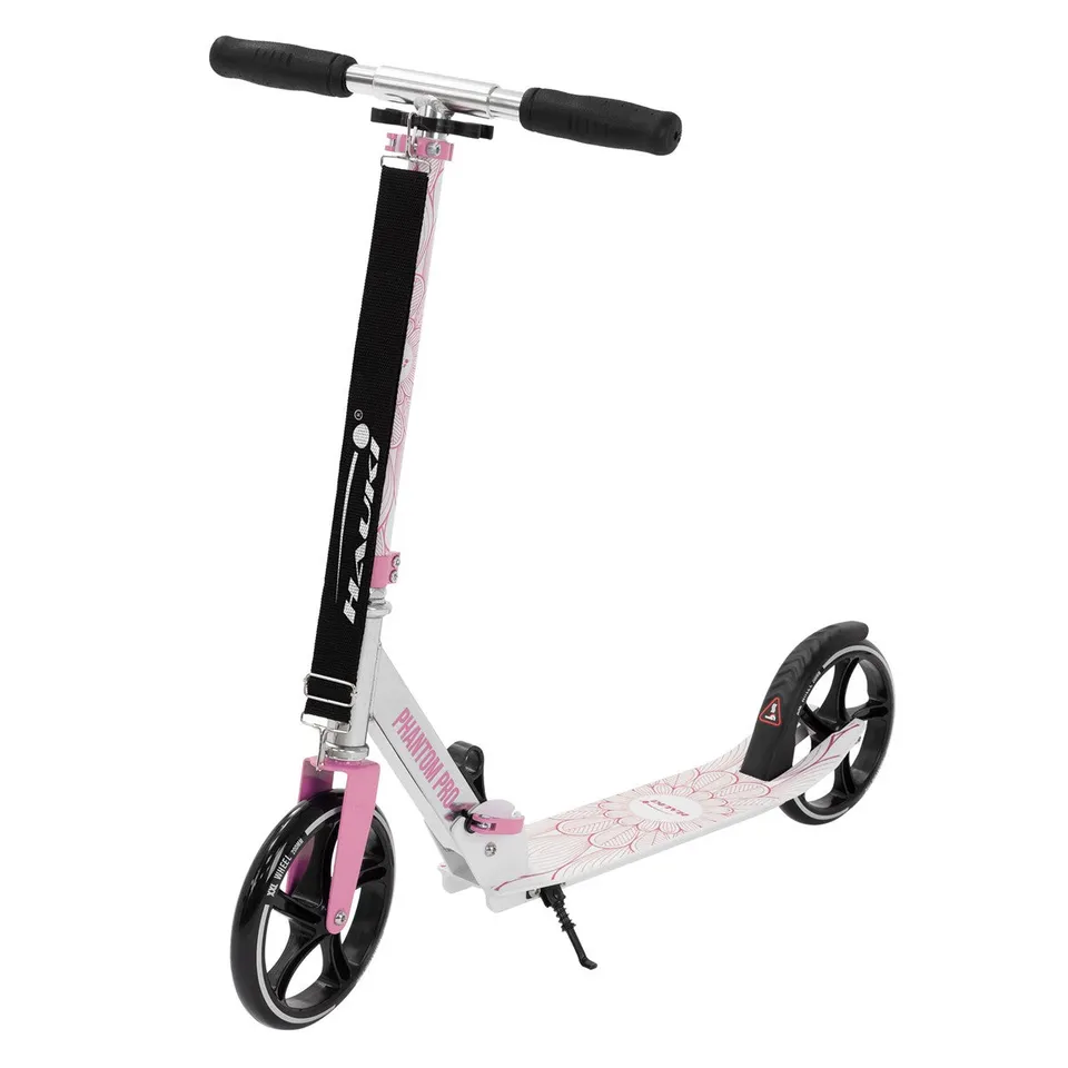 Hauki trottinette city rose pliable roues XXL 20 cm adulte enfant