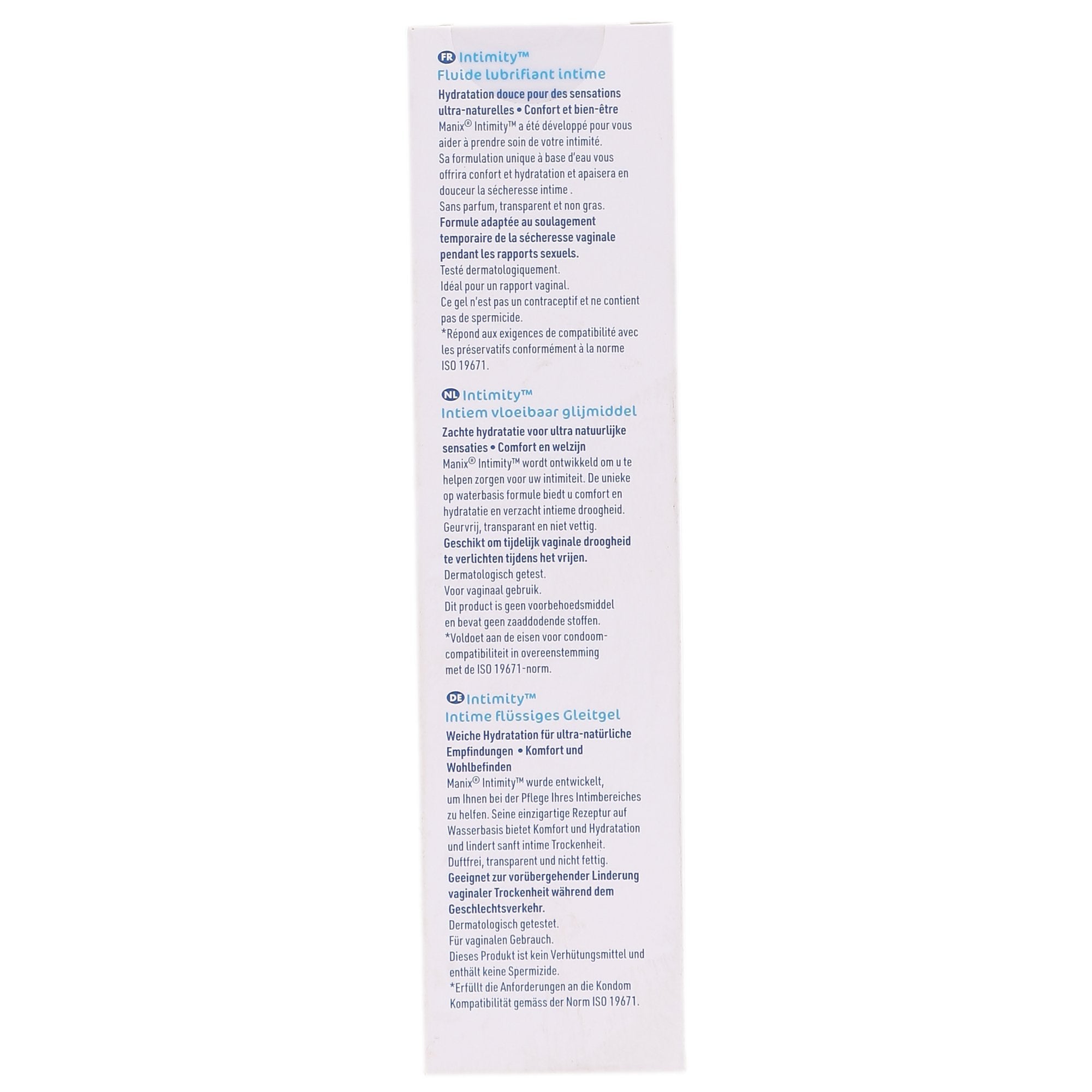 Manix Intimity gel lubrifiant fluide base eau confort intime