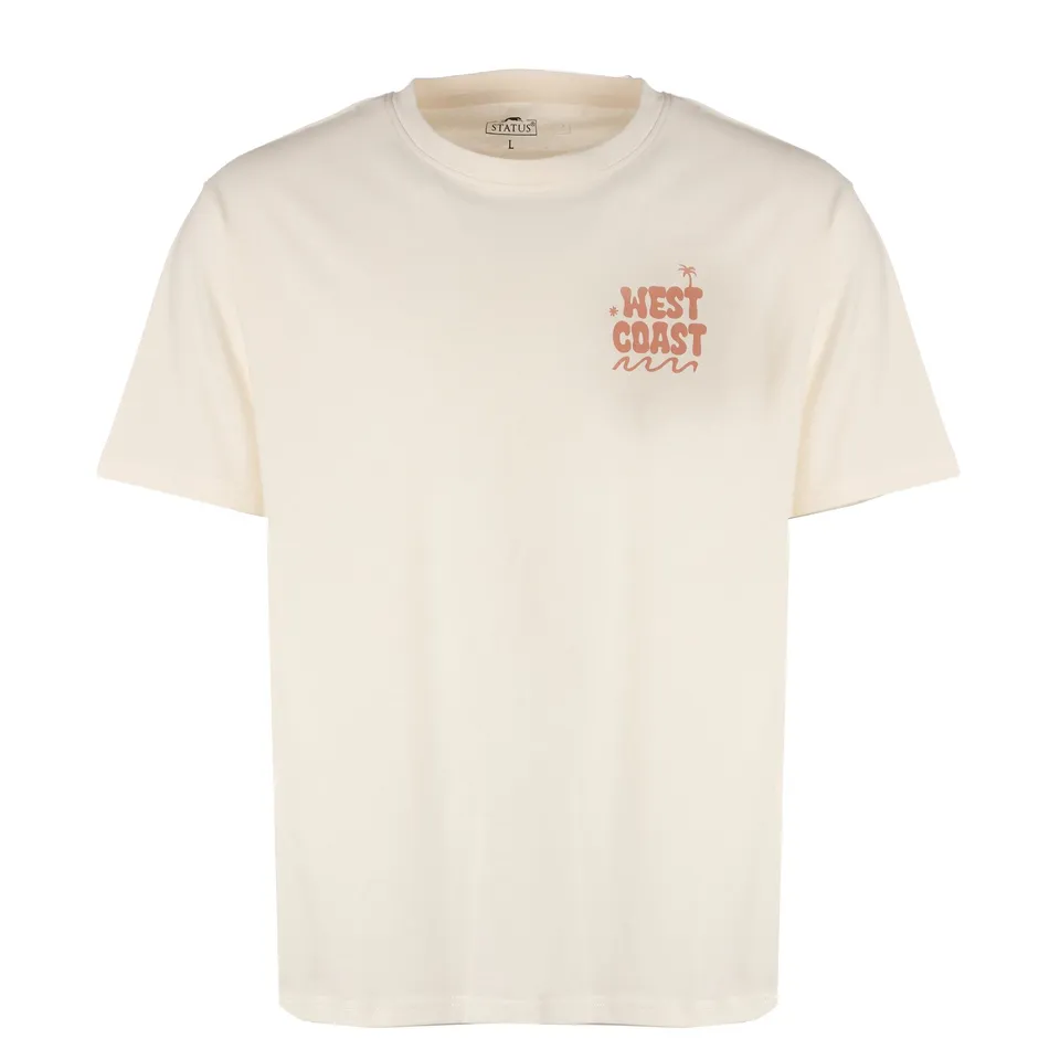 Stokomani Mode Tee-Shirt Manche Courte Beige Taille S-XXL