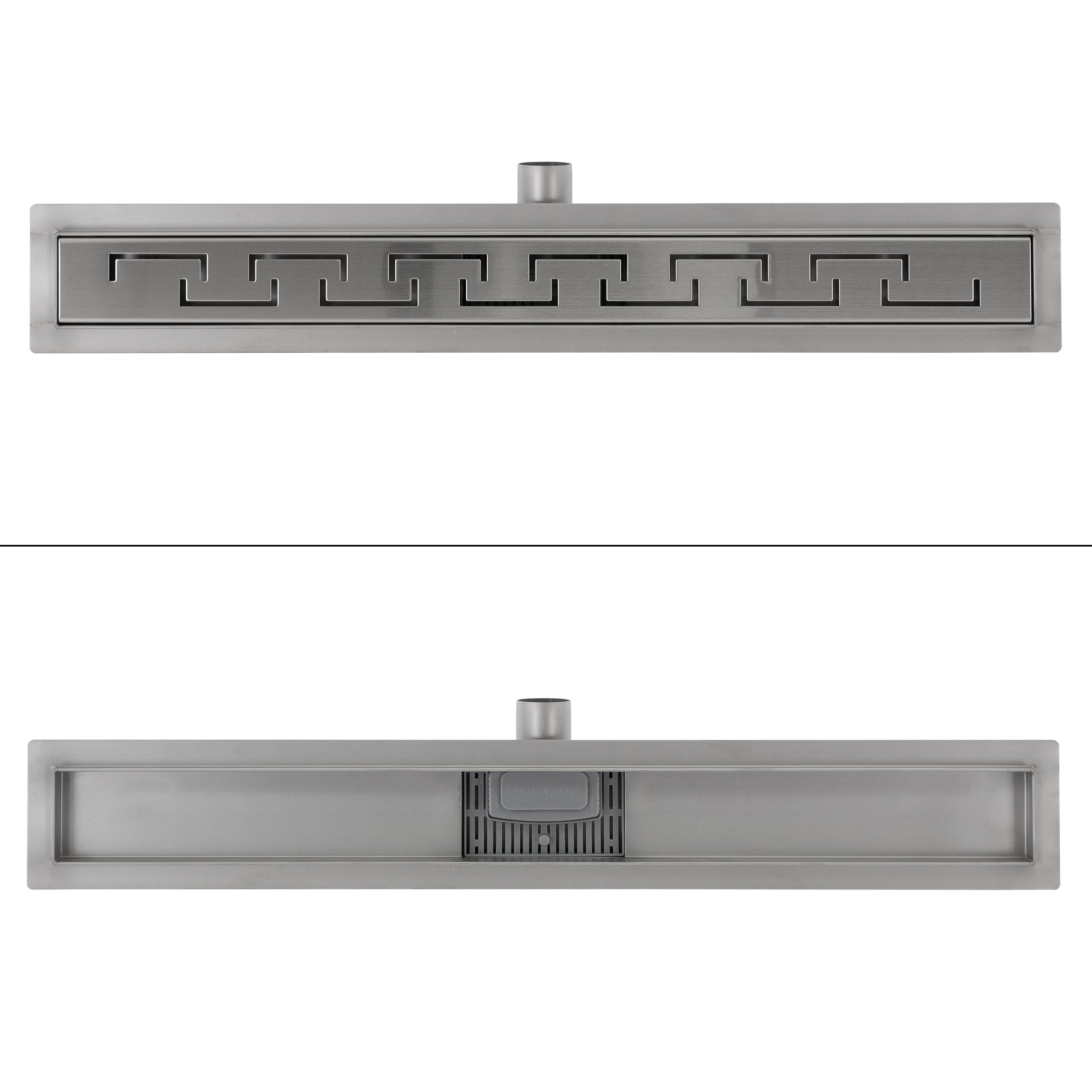 ML-Design caniveau douche inox 80 cm rainuré argent