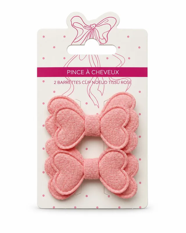 Stokomani Beauté Lot 2 Barrettes Nœud Rose barrette cheveux rose