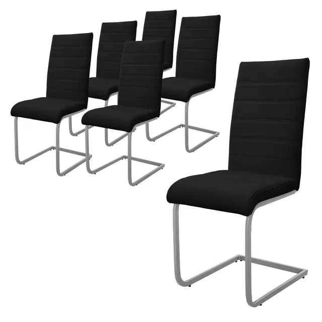ECD Germany Möbel chaise cantilever similicuir noir lot 6