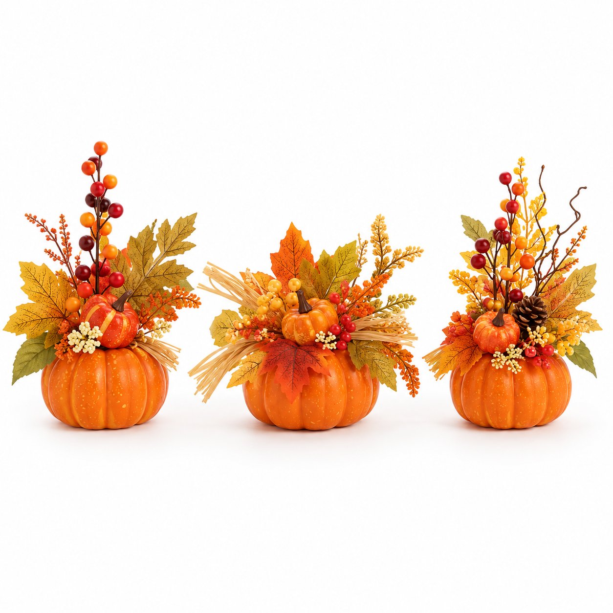 Stokomani Maison Composition décorative automne plastique 20 cm