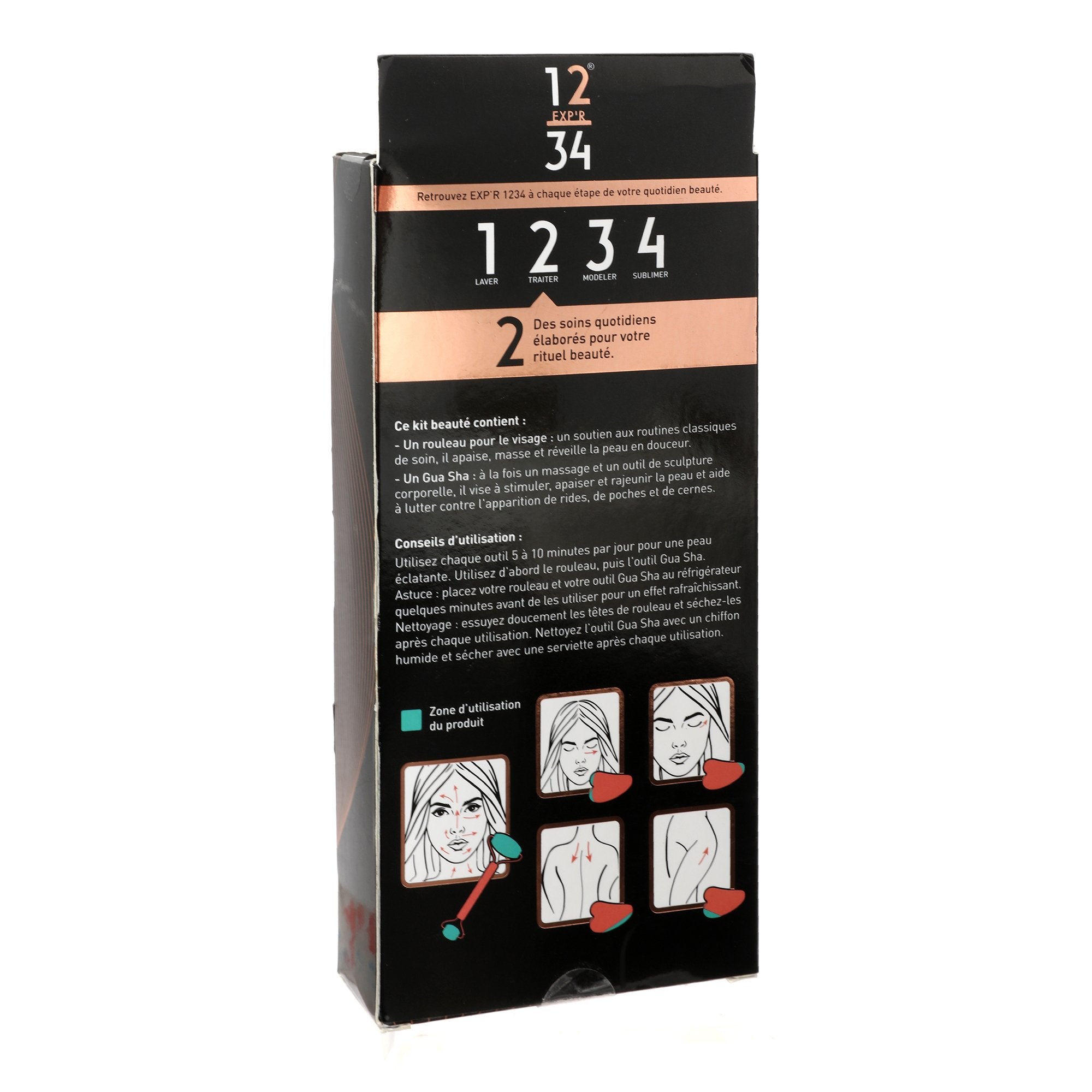 Stokomani Beauté coffret rouleau massage + gua sha visage