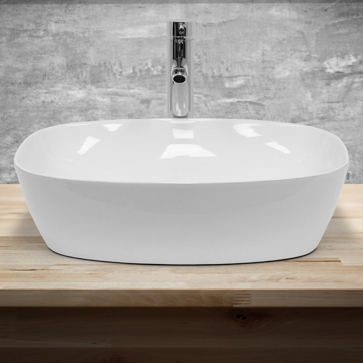 ECD Germany Sanitär vasque à poser ovale 505x385 blanc céramique