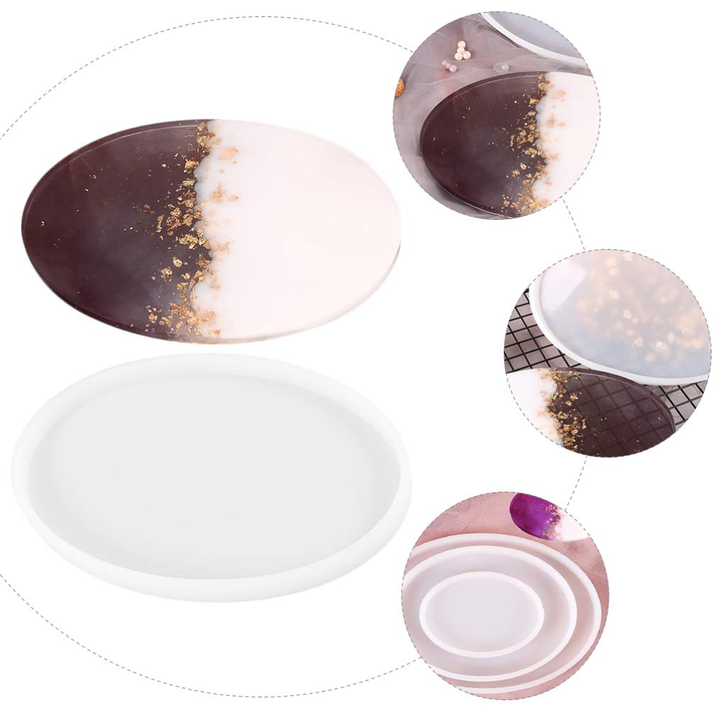 Milisten Art & Crafts Lot 3 Moules silicone ovales blanc