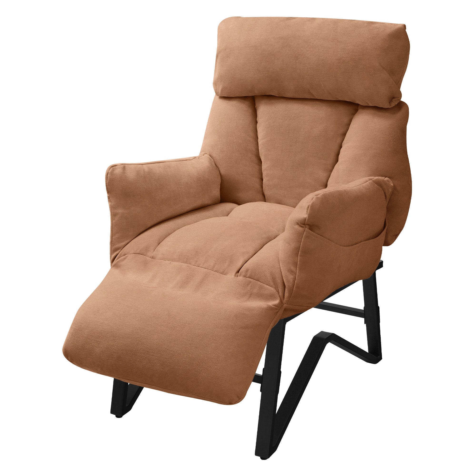 ECD Germany ML-Design fauteuil relax marron lin 85x82 cm