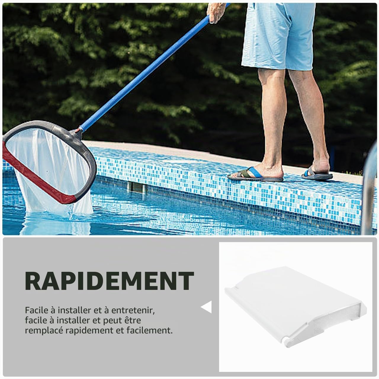 Milisten Volet skimmer piscine lot 2 19,5x13,5cm