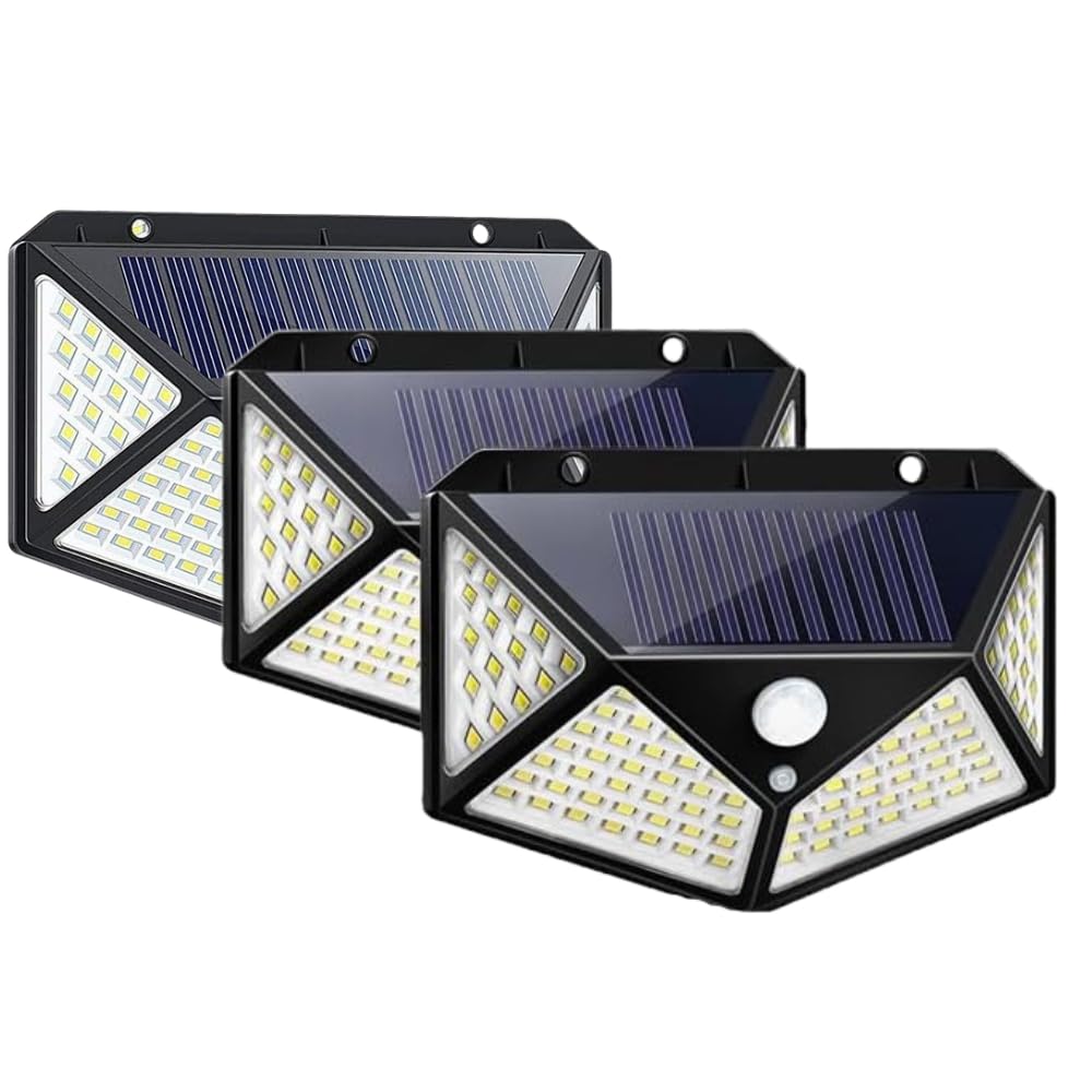 Shop-Story Wallamp_3x lot 3 lampes solaires murales 100 LED détecteur