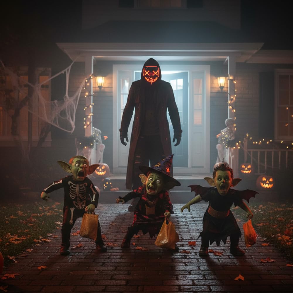 Shop-Story Loisirs Masque LED Nightmare Orange Halloween
