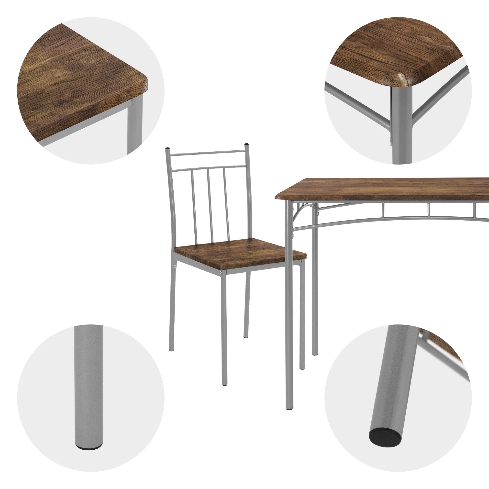 ECD Germany Möbel ensemble salle à manger vintage 5 pièces bois
