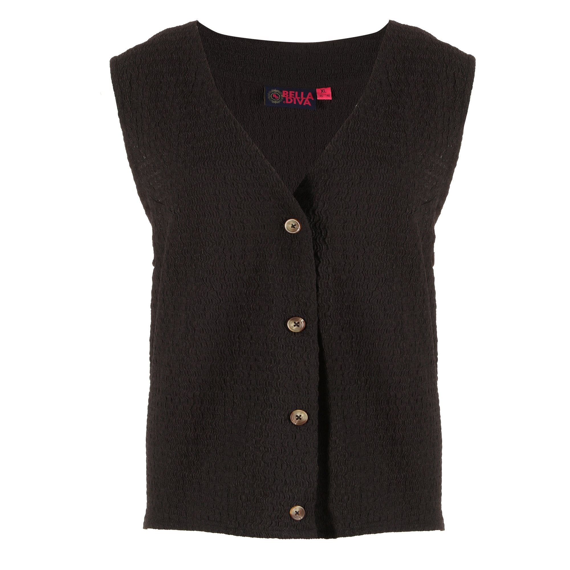 Stokomani Mode veste sans manche noir XL gilet femme