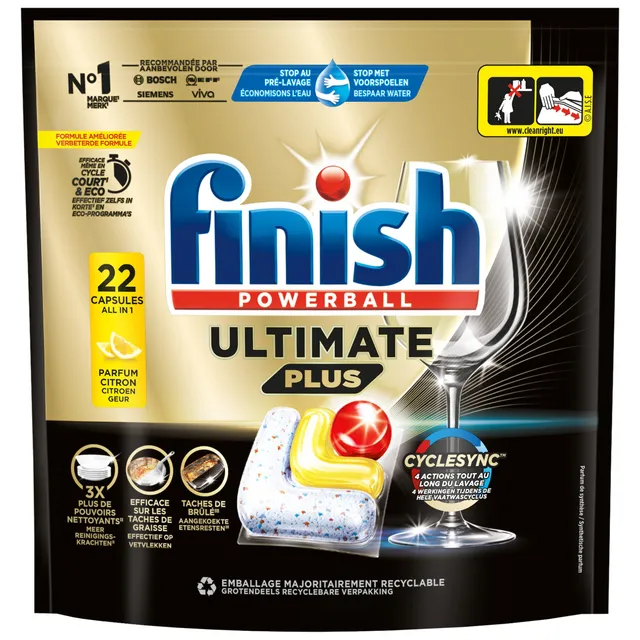 Finish Tablettes lave-vaisselle Ultimate Plus Citron x22