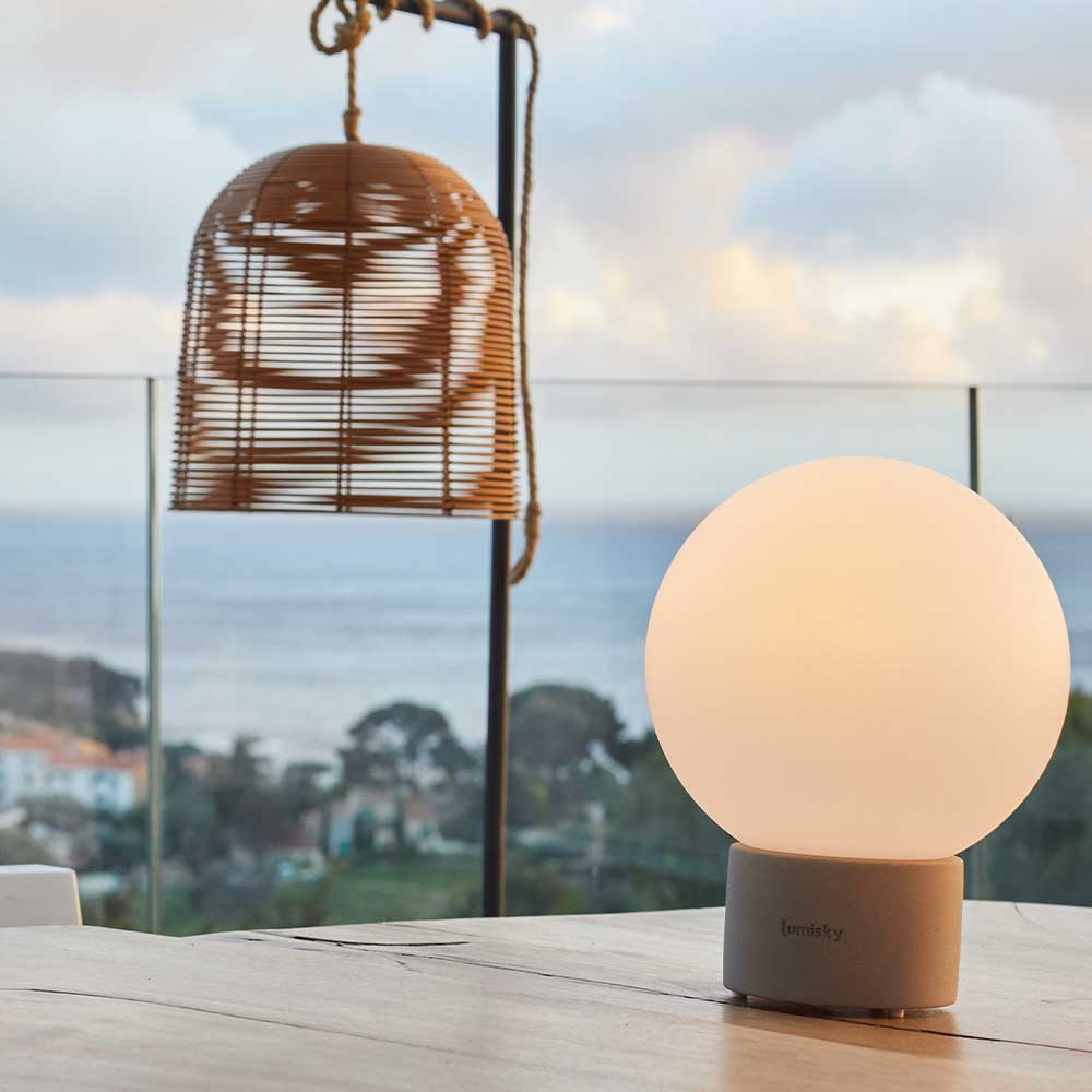 Red Deco Terra Concrete lampe table sans fil béton LED H25cm tactile