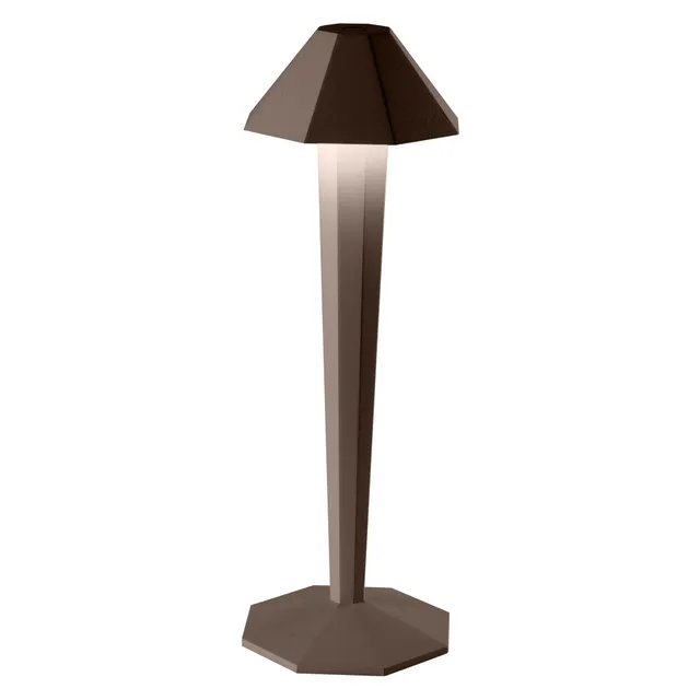 Red Deco Krypton Corten lampe sans fil LED tactile H35cm