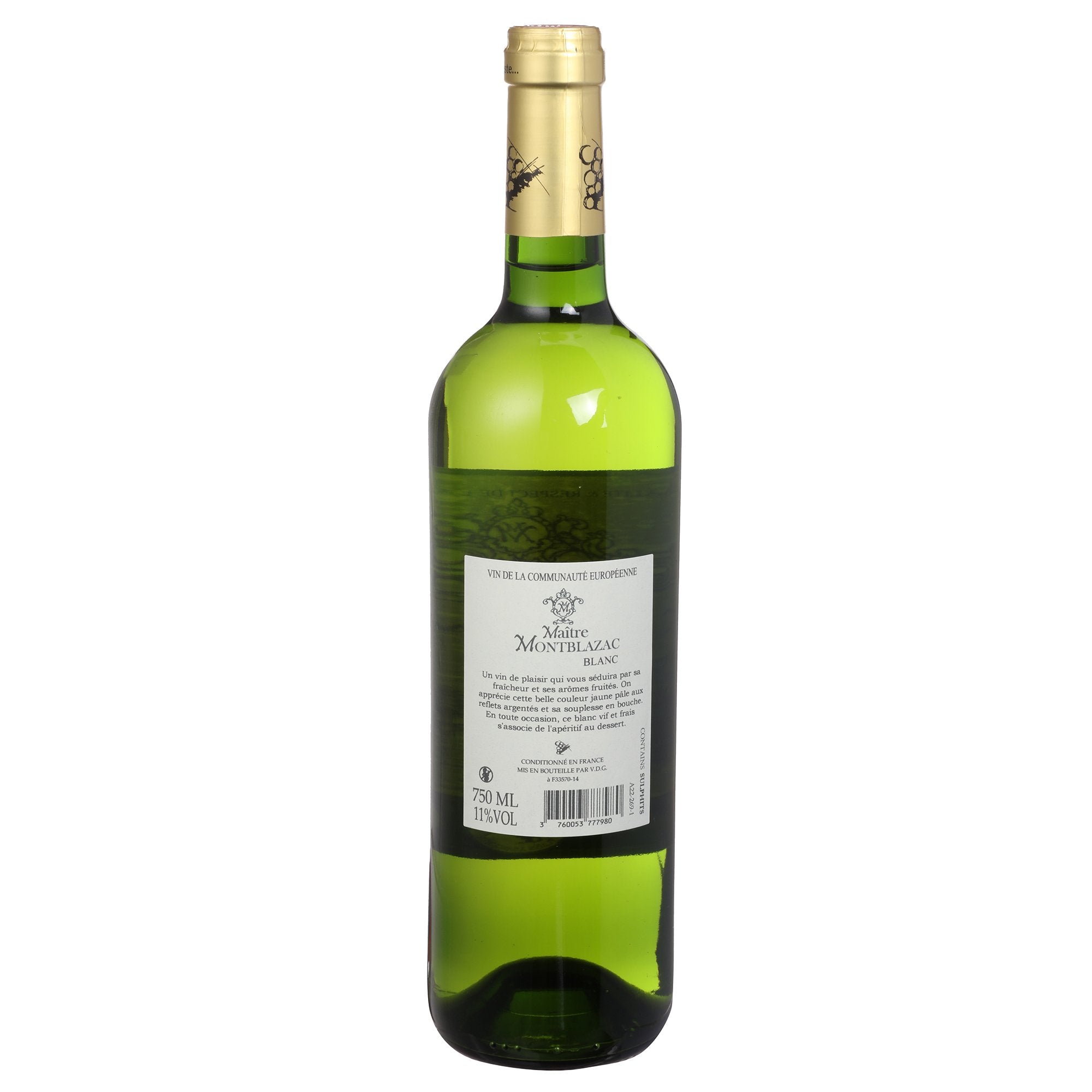 Maître Montblazac vin blanc 11% sulfites