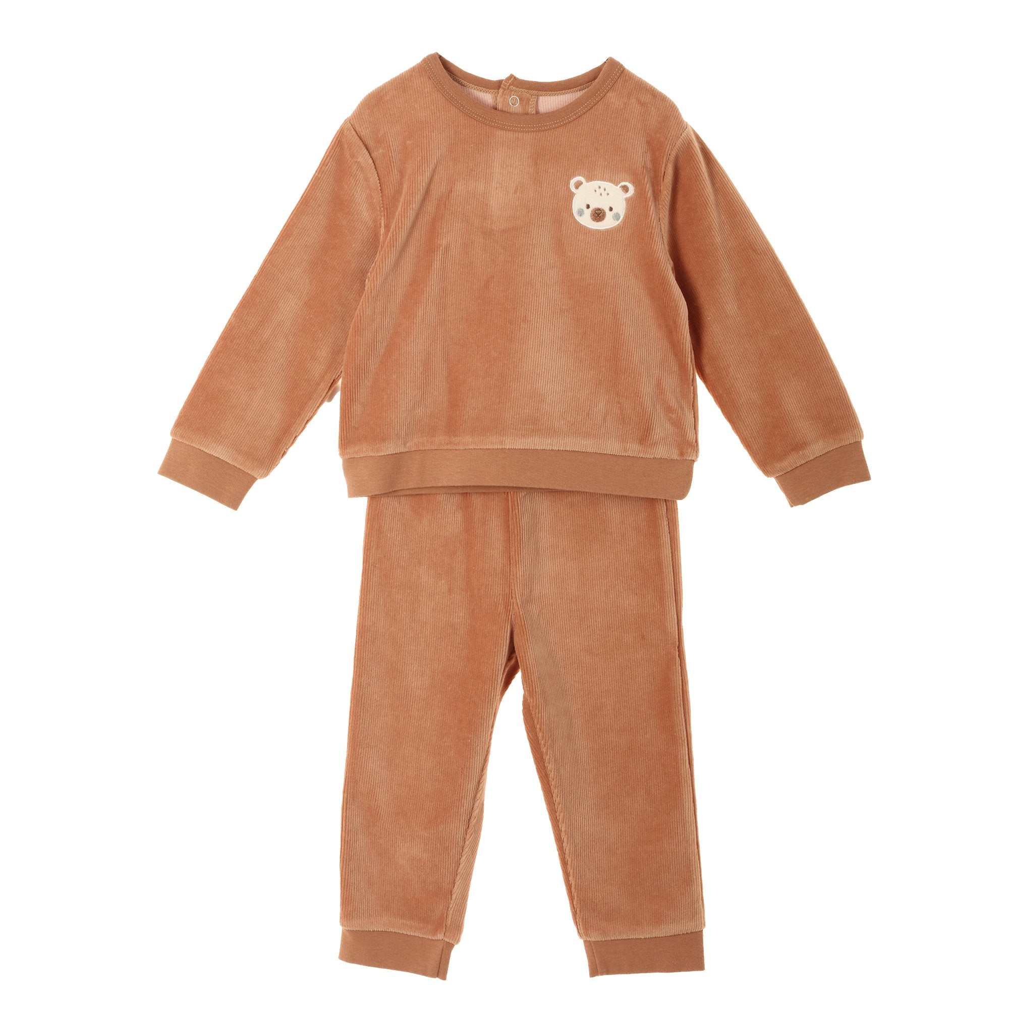 Ensemble Bébé Velours marron 03M à 36M doux hiver
