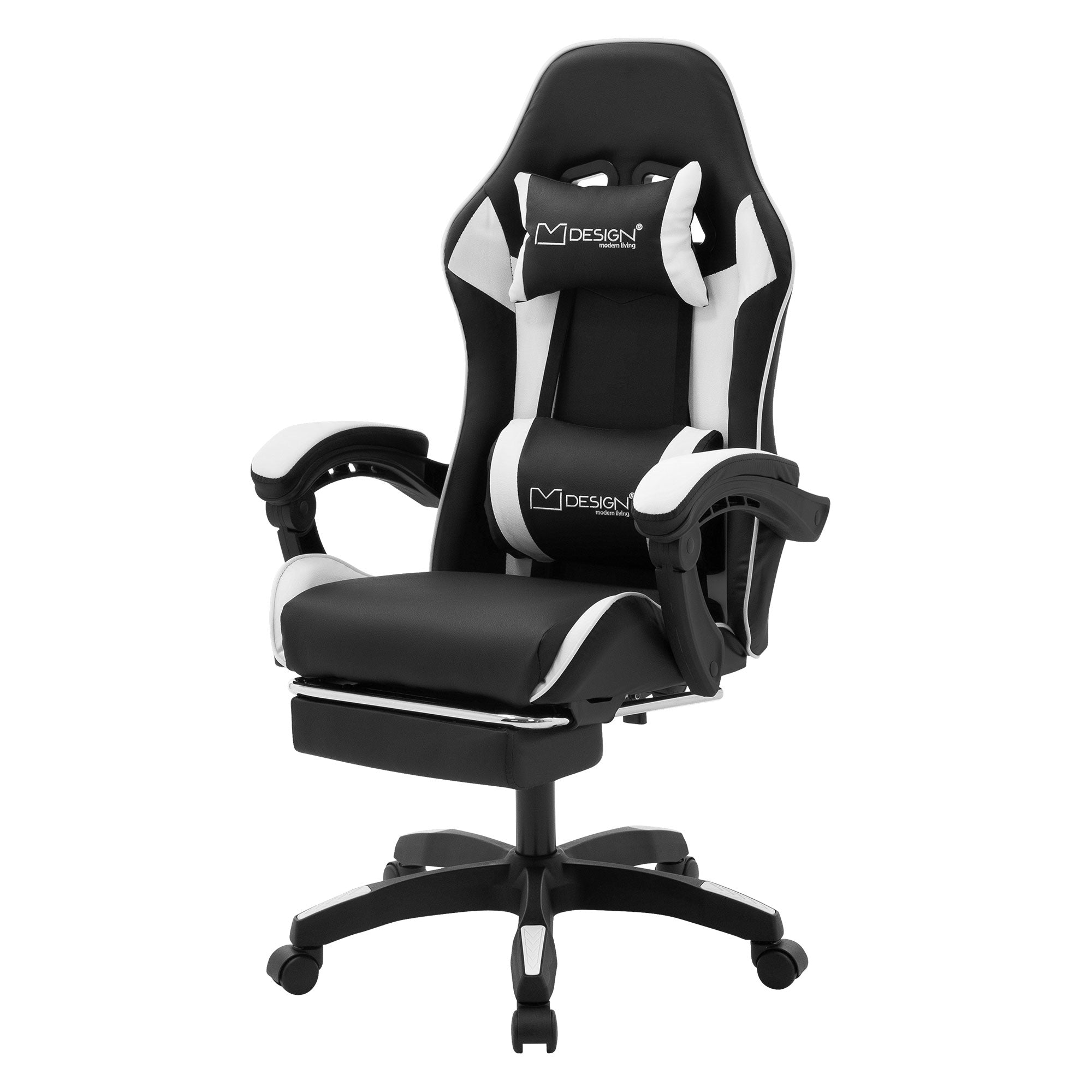 ECD Germany Möbel Chaise Gaming Simili Noir Repose-Pied