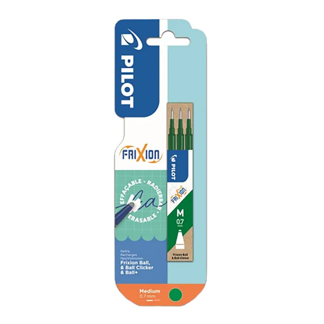 Pilot FriXion Ball Clicker recharges stylo vert lot de 3