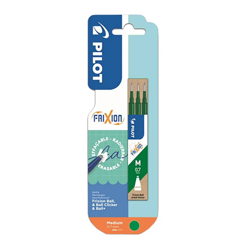 Pilot FriXion Ball Clicker recharges stylo vert lot de 3