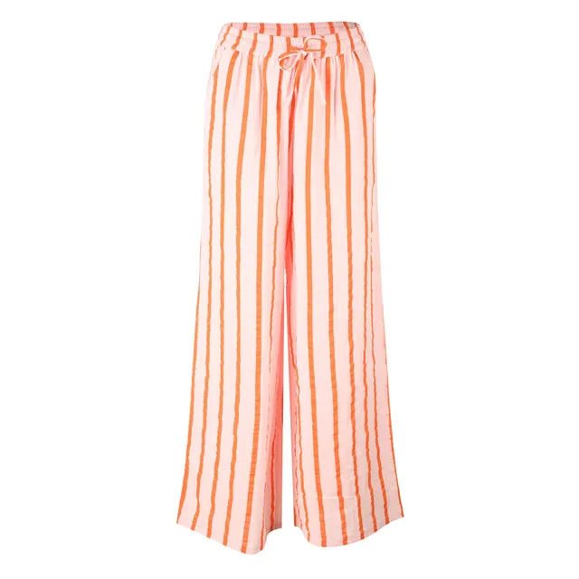 Stokomani Mode pantalon gaze de coton rose taille 42 fluide