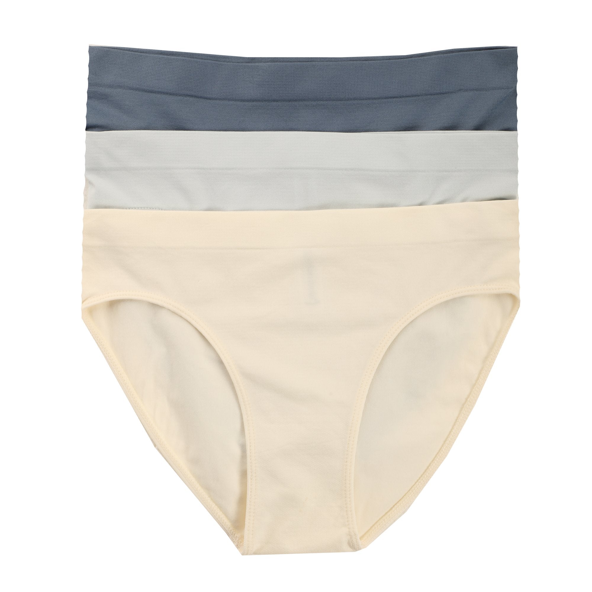 Stokomani Mode Lot de 3 slips femme bleu S/M coton