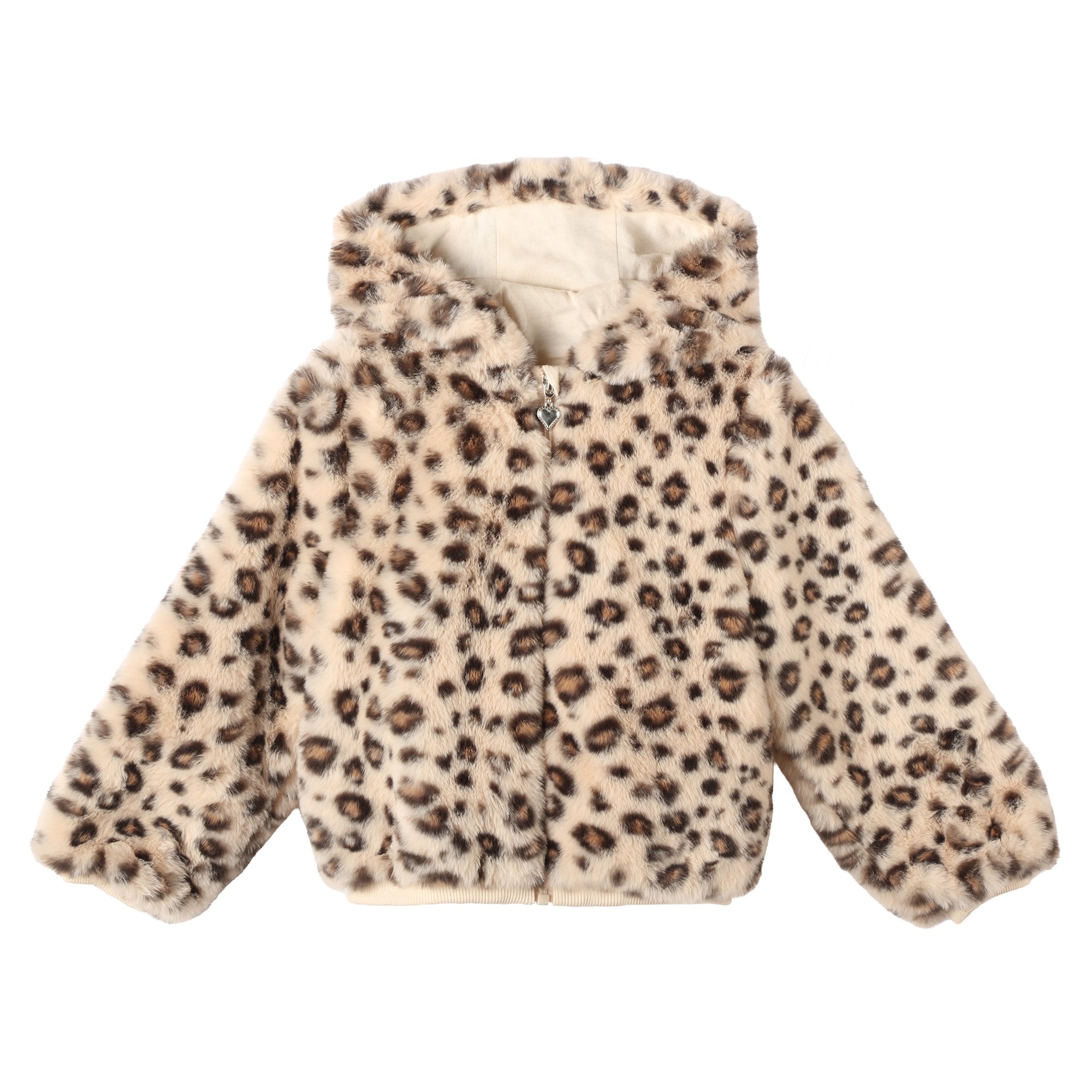 Stokomani Mode Veste à Capuche Fausse Fourrure Beige enfant