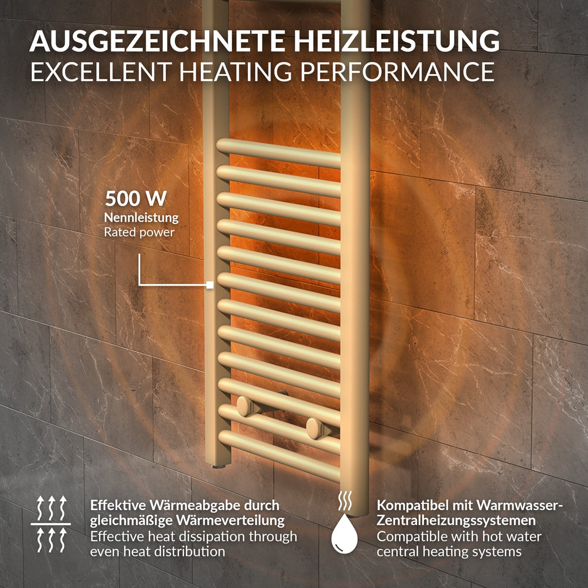 ECD Germany Heizungen radiateur Sahara beige 400x1500 600W