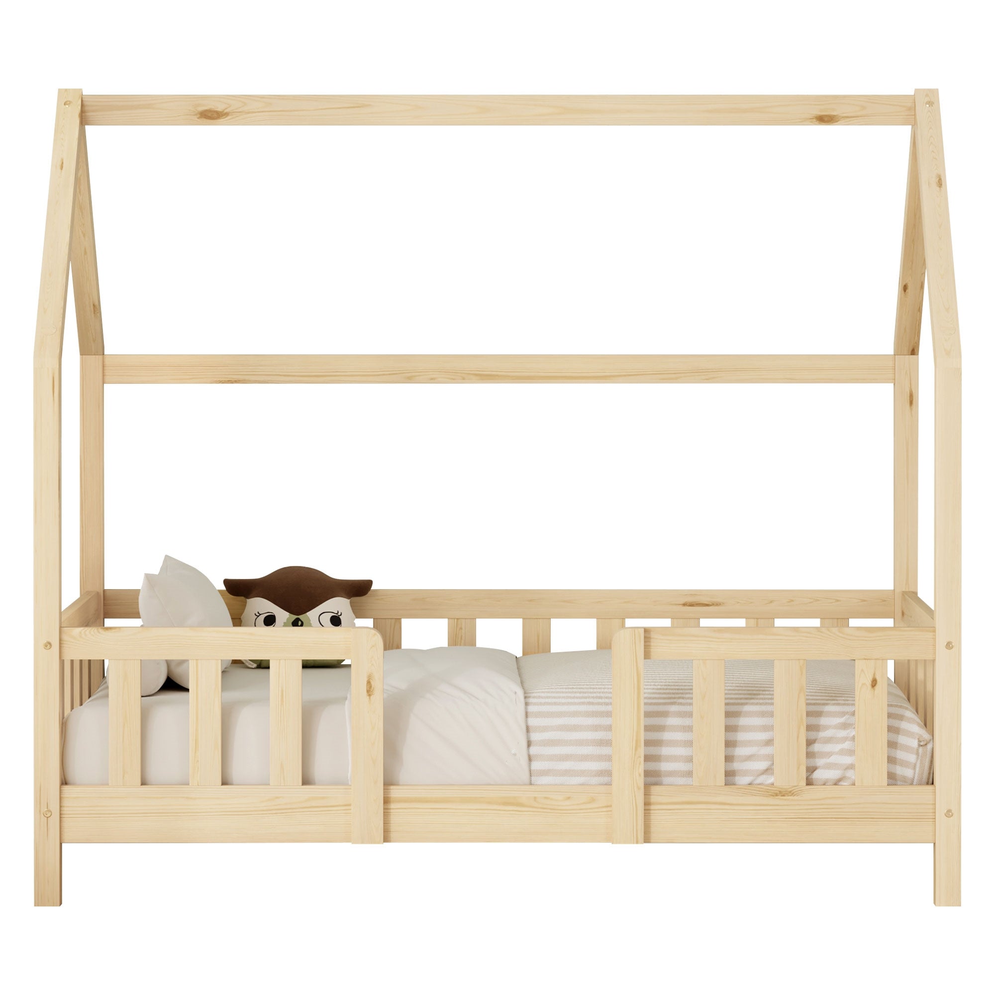 ML-Design Hausbett lit cabane bois naturel 70x140 cm