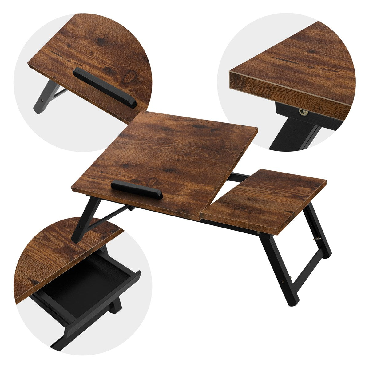 ECD Germany Möbel table lit portable bois naturel pliable