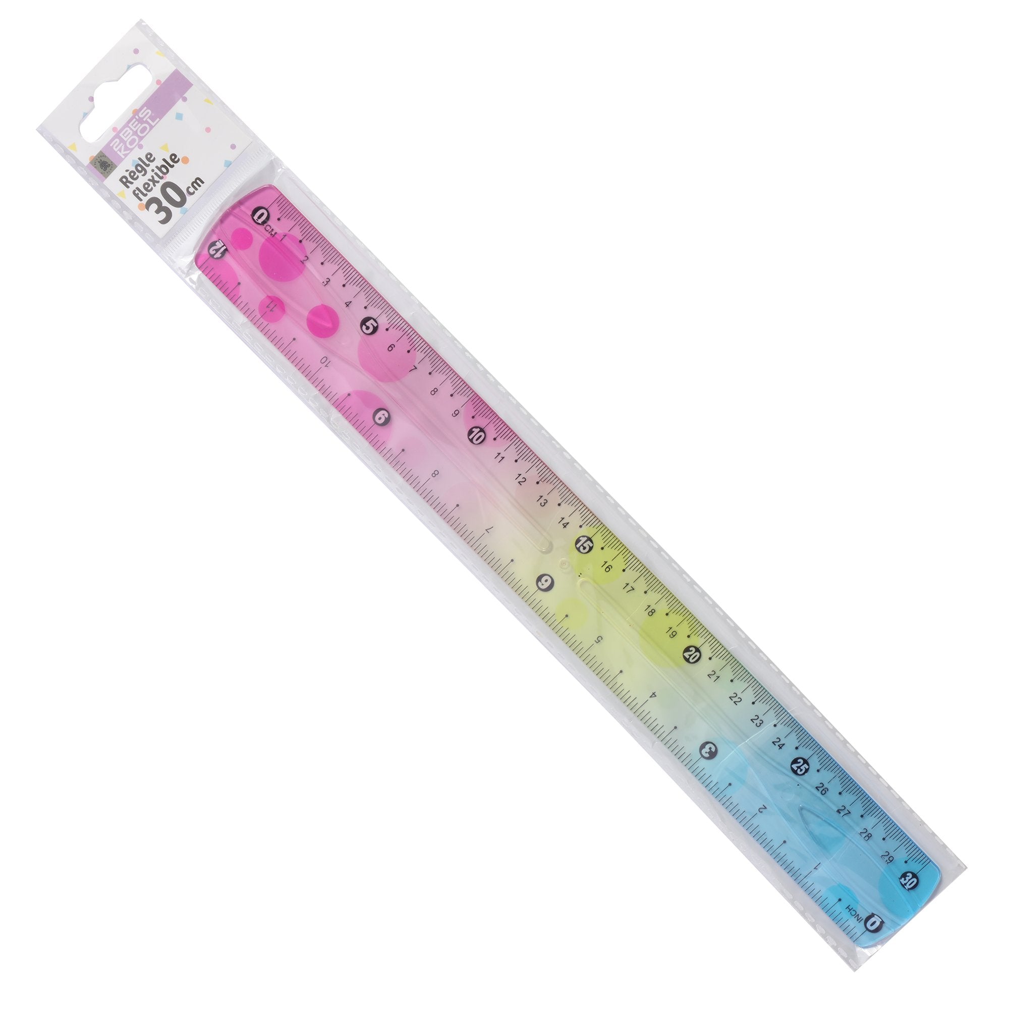 Stokomani Scolaire Règle flexible 30 cm rose incassable