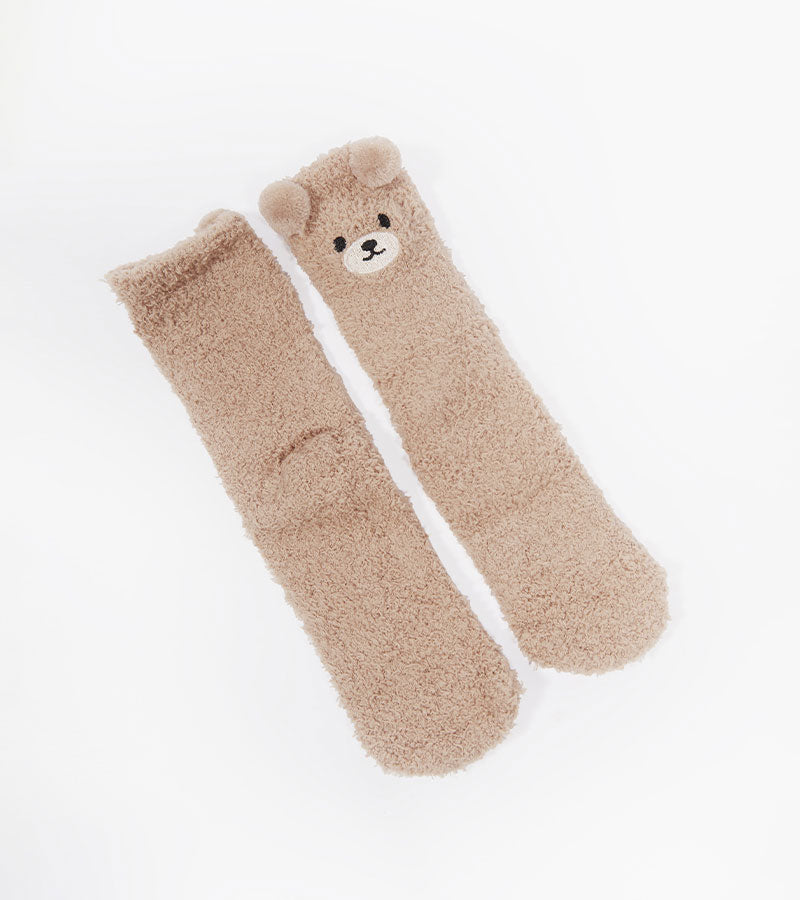 L'avant gardiste Lifestyle & Fun chaussettes Ourson moumoute beige