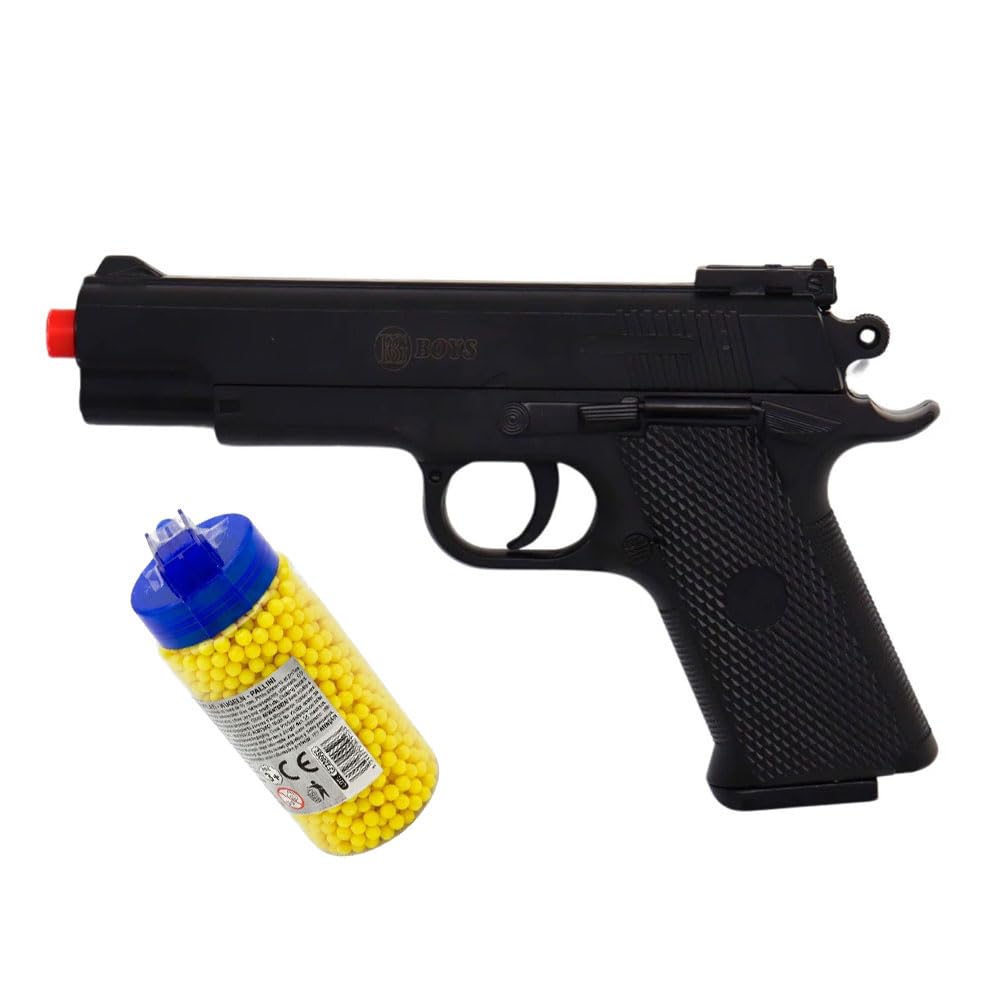Shop-Story Loisirs Pistolet à Billes 18 cm Noir + 2000 billes