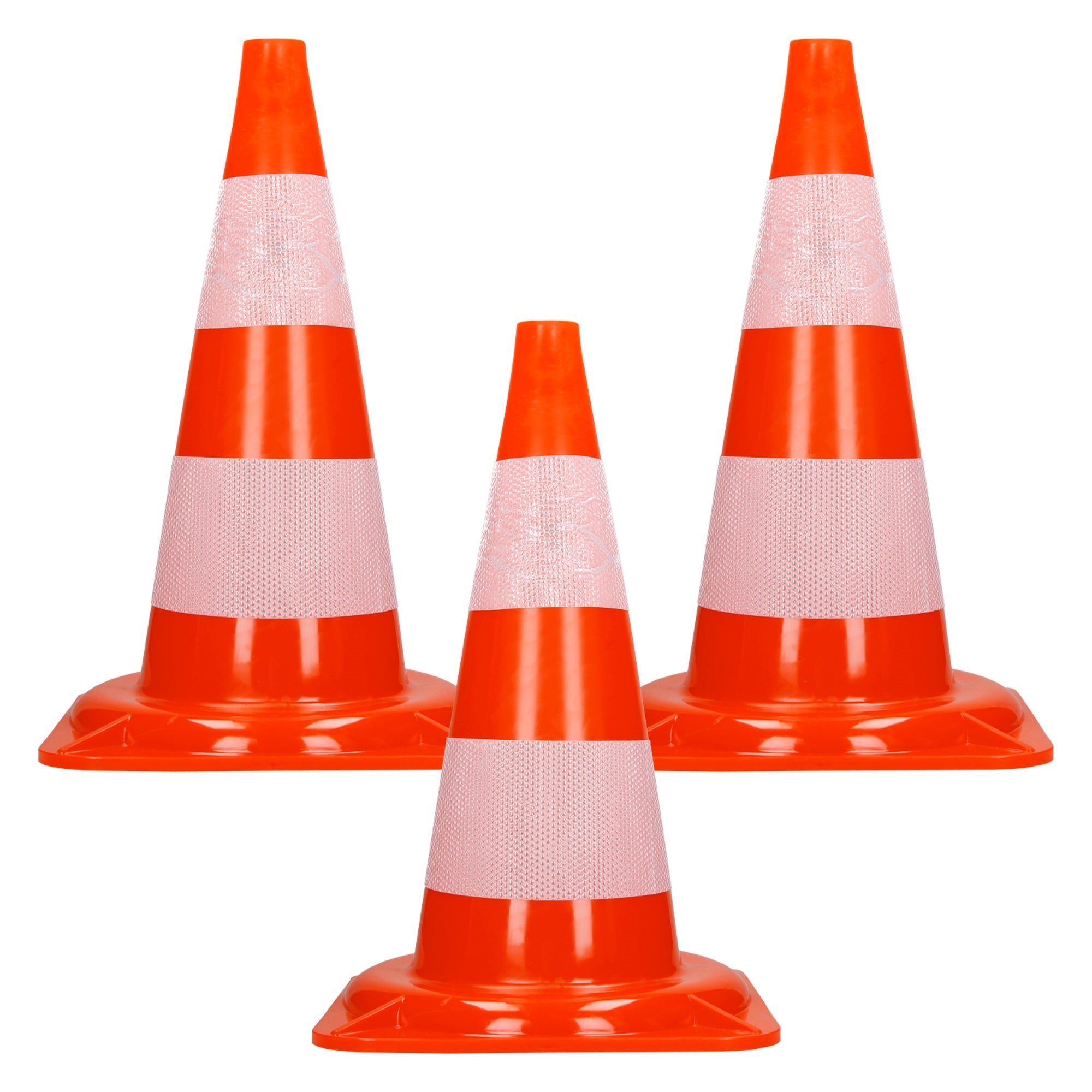 ECD Germany cône de signalisation 47 cm lot de 3 orange réfléchissant