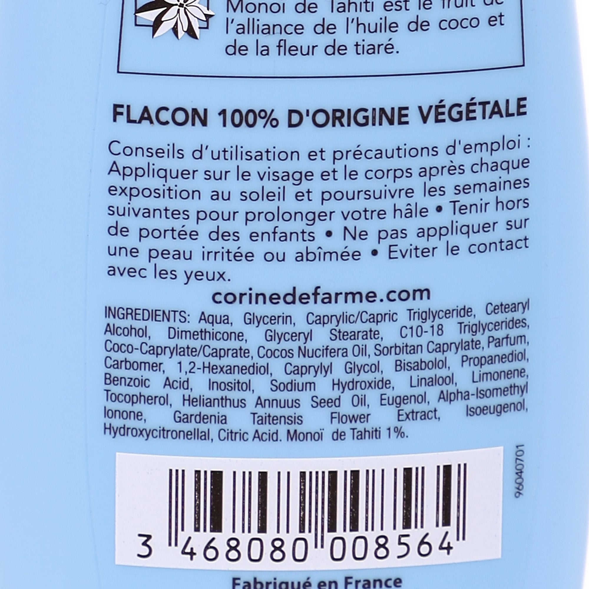 Lait Après-Soleil Monoï de Tahiti Prolongateur Bronzage