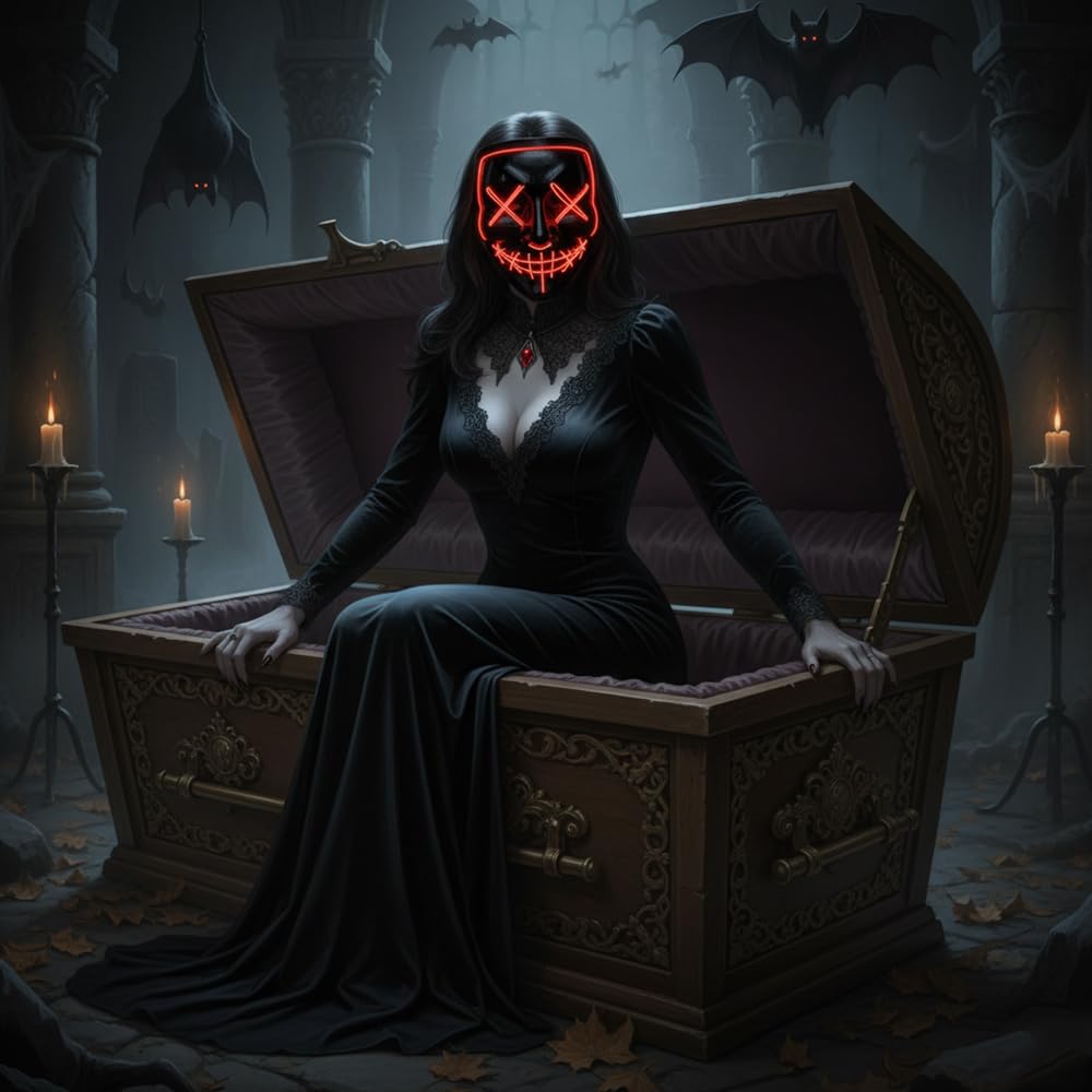 Shop-Story Loisirs Masque LED Nightmare Orange Halloween