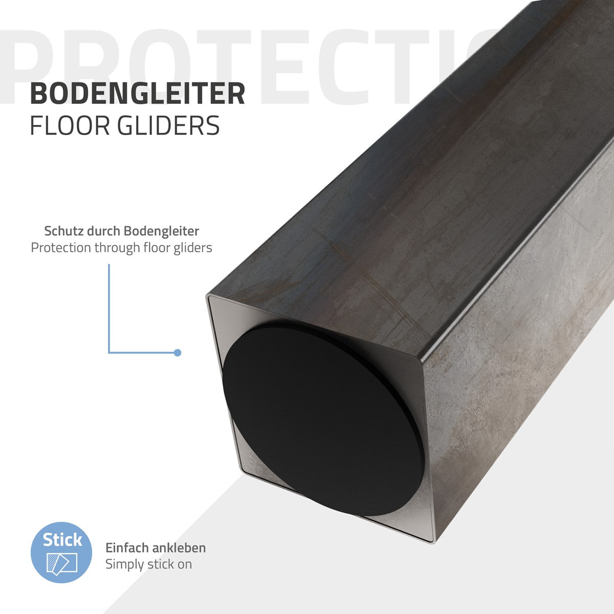 ECD Möbel Pied de table acier 42 cm lot 4 incliné 500 kg