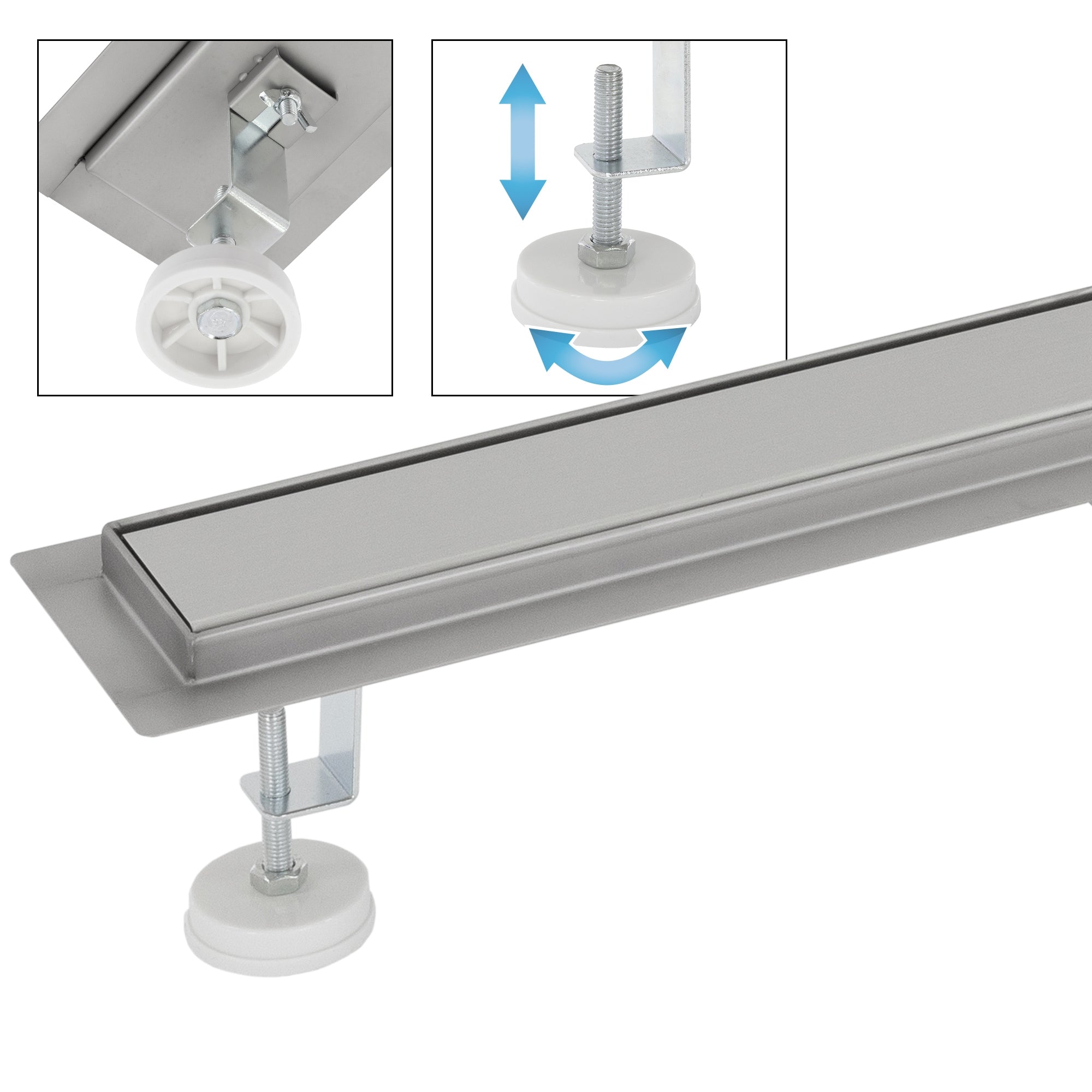 ML-Design caniveau douche inox 70 cm argent fermé