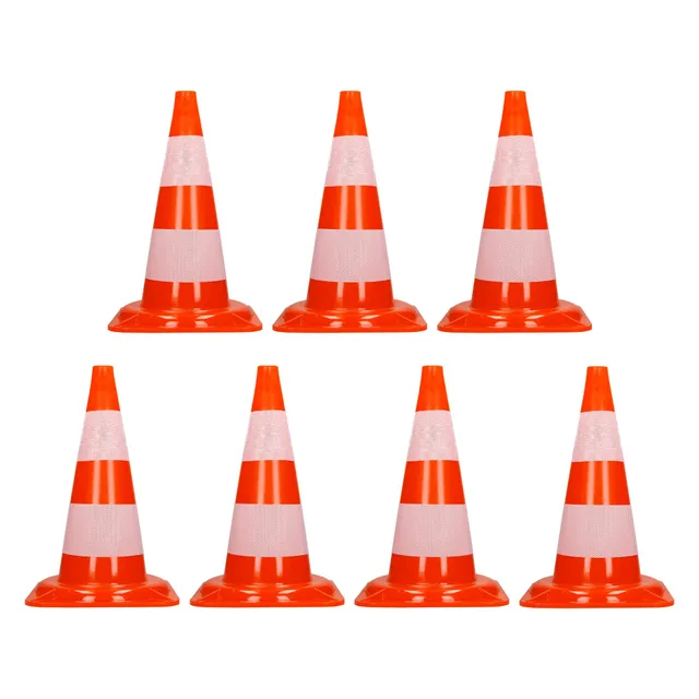 ECD Germany 7 cônes signalisation 47 cm orange lot 7 PVC