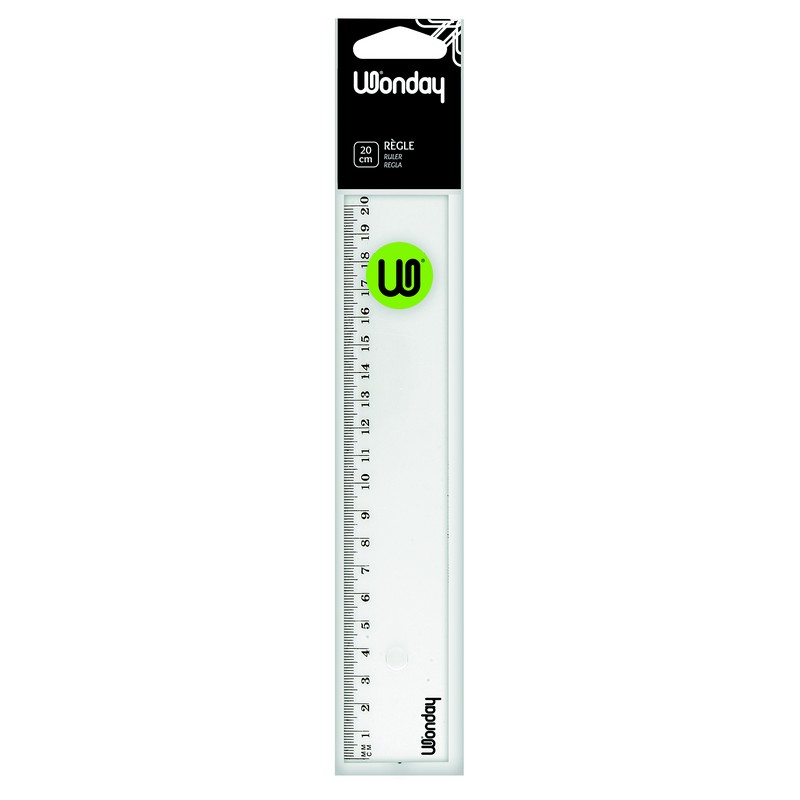 Safe Tool Fournitures scolaires règle plate cristal 20 cm