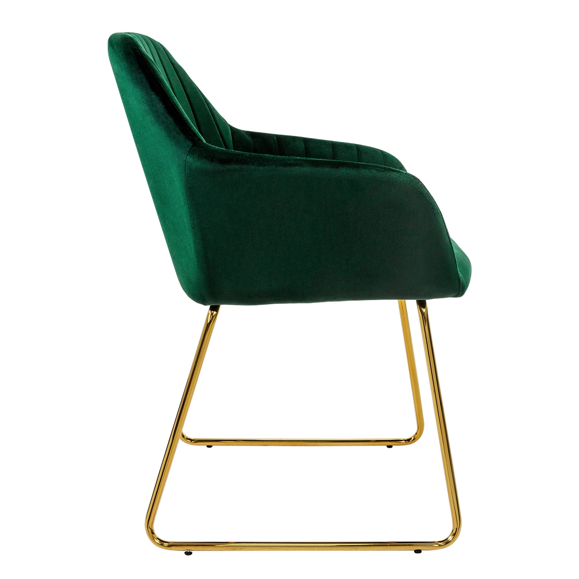ECD Germany ML-Design lot 6 chaises velours vertes dossier