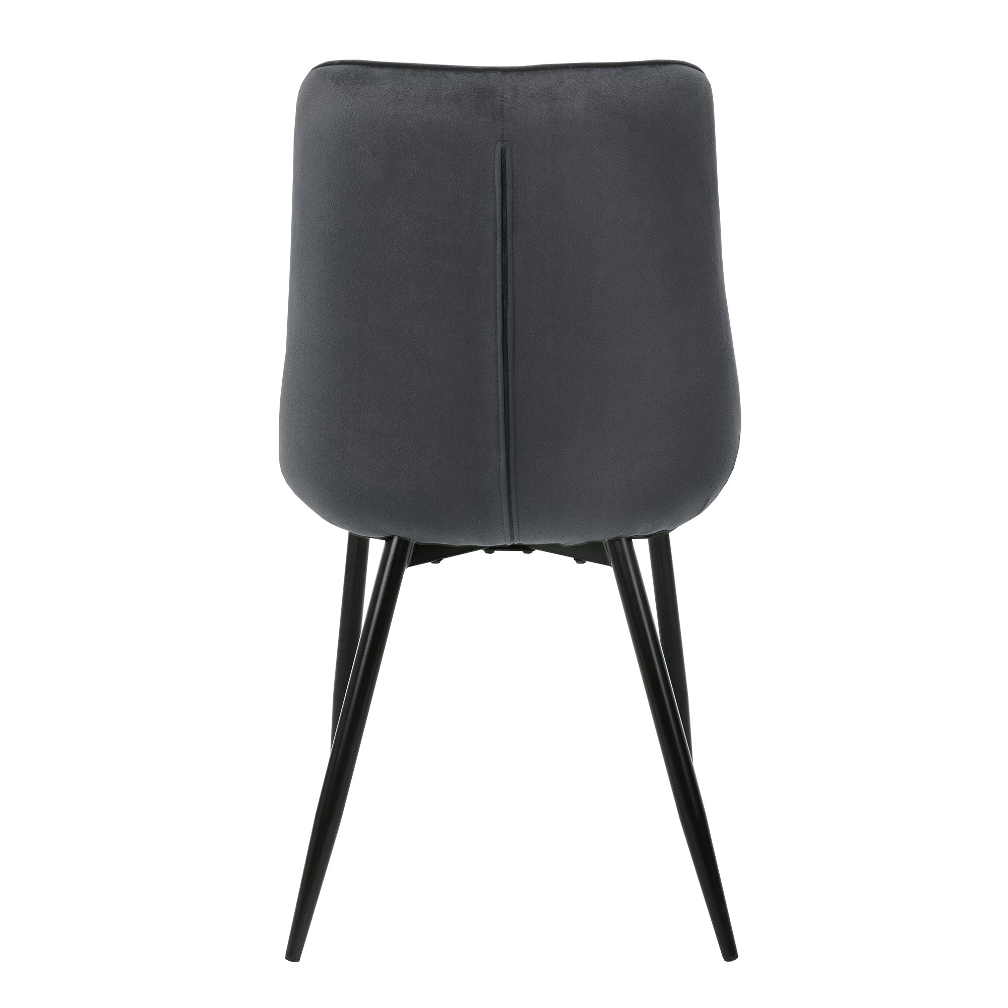 ECD Germany ML-Design chaise velours anthracite lot de 4