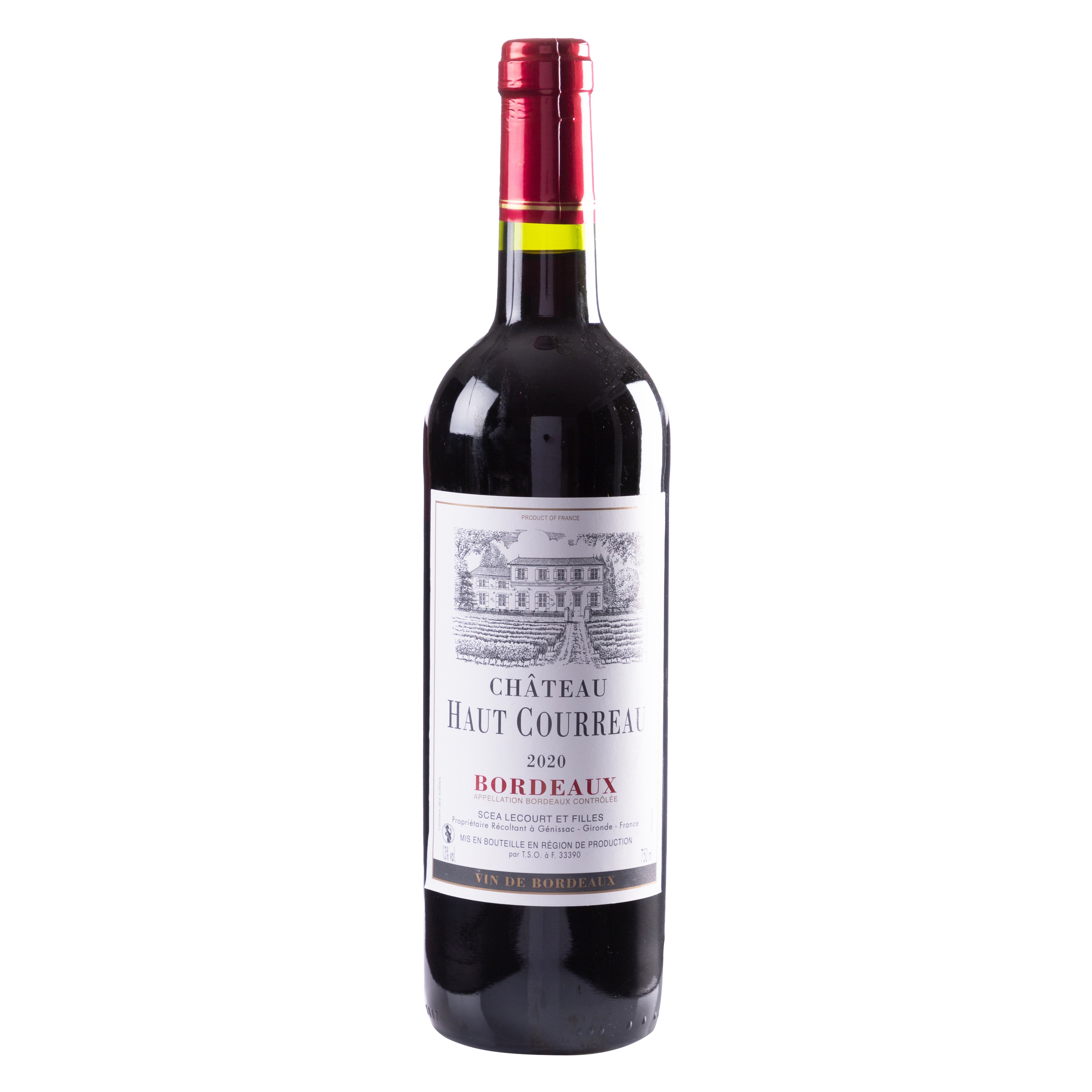 Château Haut Courreau Bordeaux AOP 2020 rouge merlot vin
